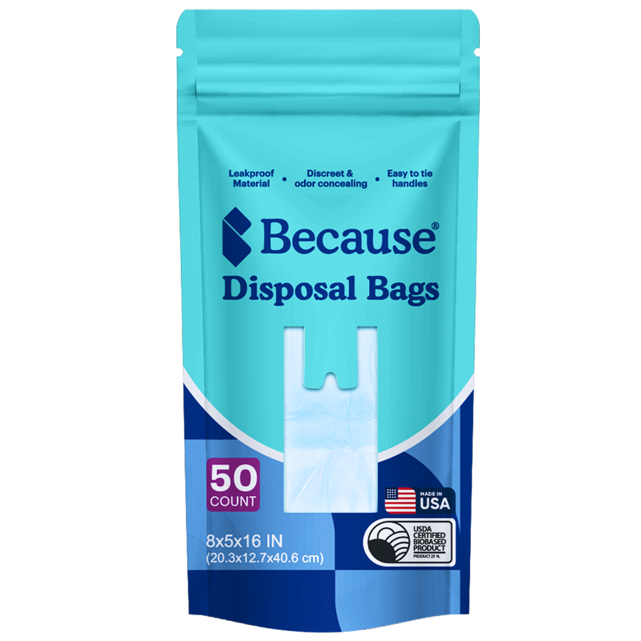 Because Disposal Bags Package on white background