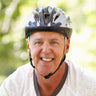 A man riding a bike.