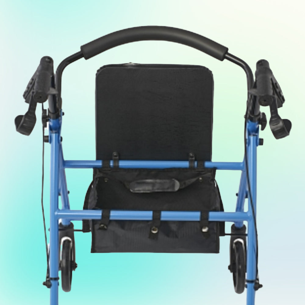 Light Blue Comfort Folding Steel Rollator Walker