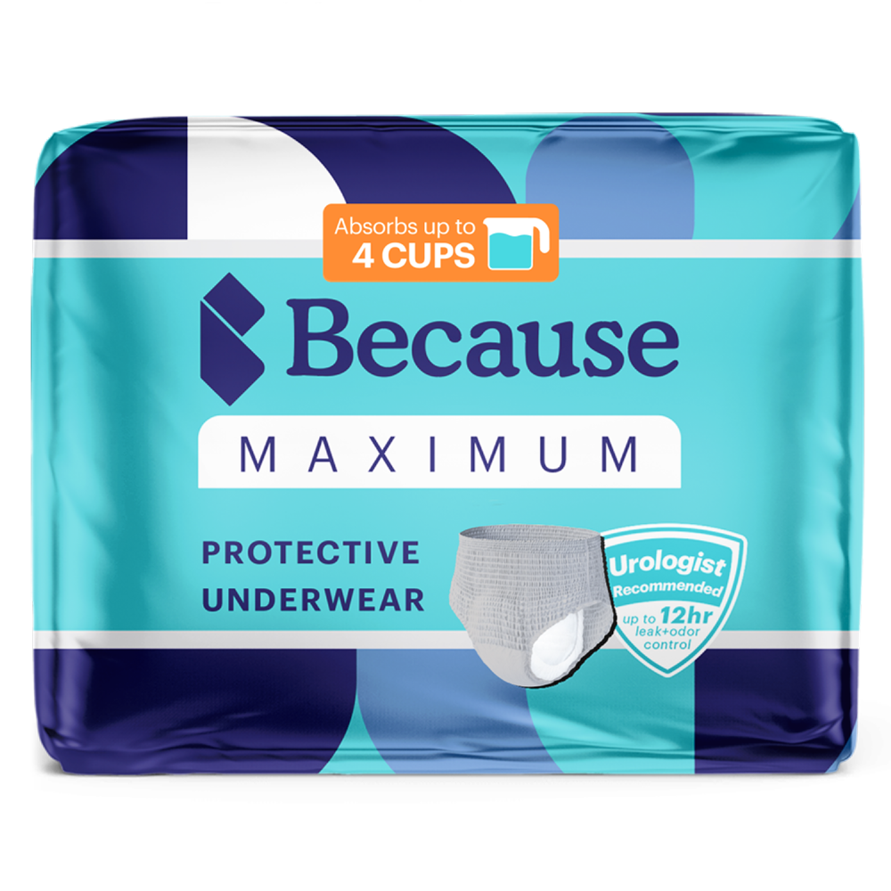 Because Premium Maximum bladder control underwear grey.