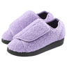 Silvert Women's Extra-Wide Easy Closure Slippers in purple on white background