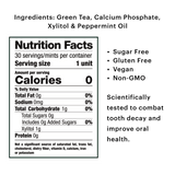 Back of Dr Heff's package with Nutrition Facts zero calories 
