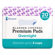 Bladder control premium pads overnight absorbs up to 3 cups