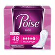 Poise Pads Packaging. 48 Regular Pads. Maximum.