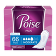Poise Pads. 66 Regular Pads, Moderate Packaging.