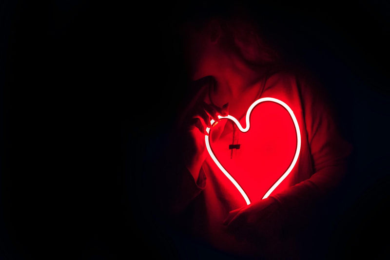 An LED heart.
