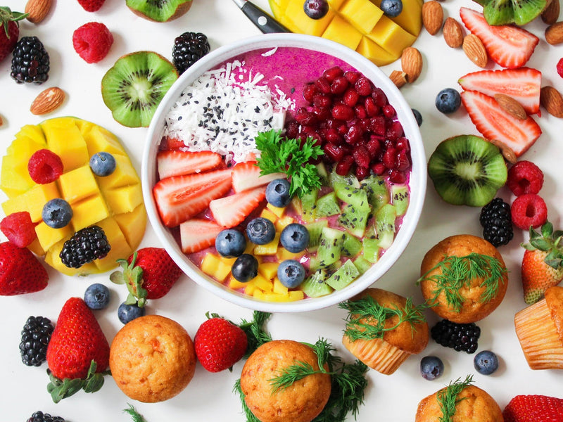 Various foods on display.