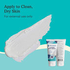 Because barrier skin cream with application instructions on a teal background