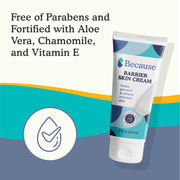 Free of parabens and fortified with Aloe vera, chamomile, and Vitamin E.