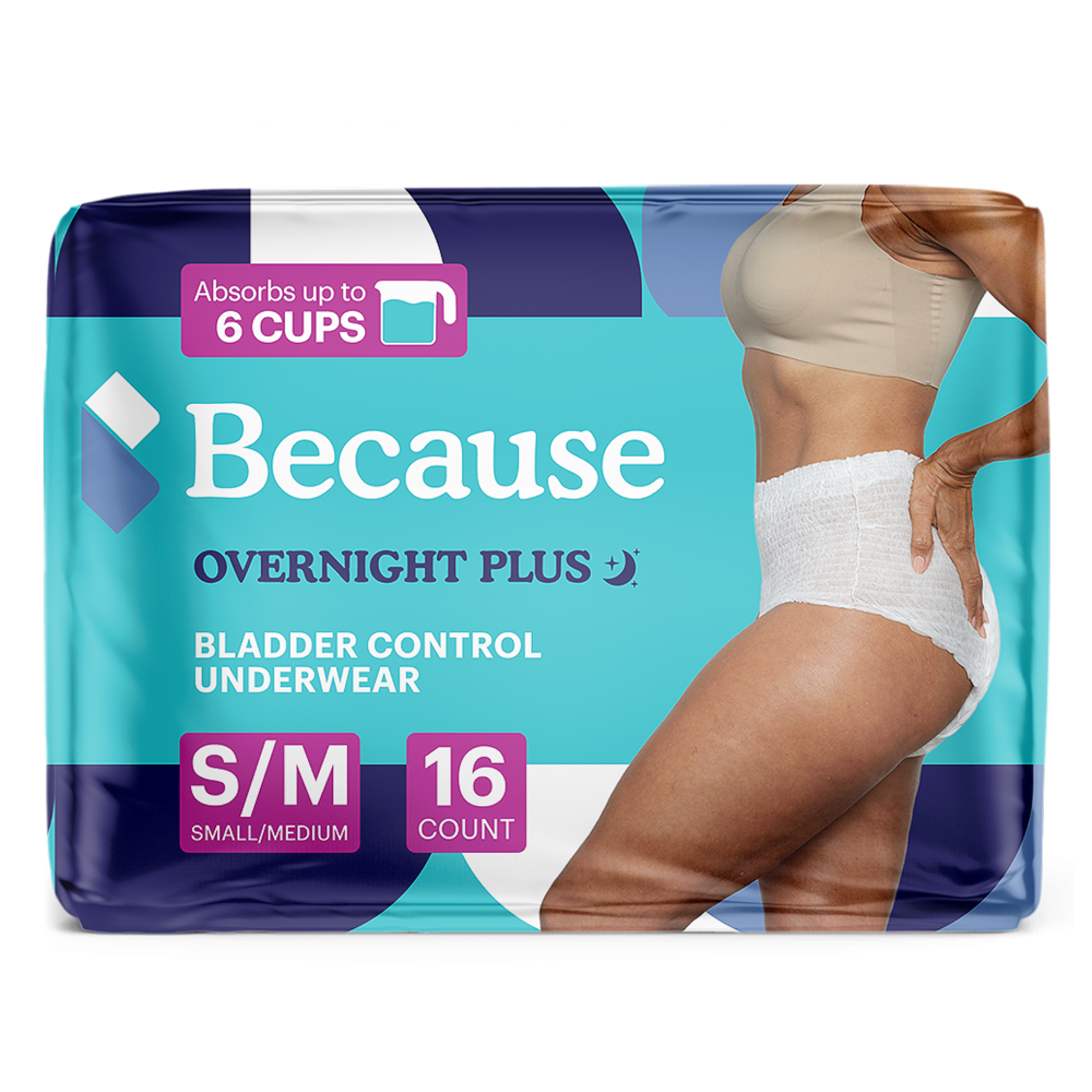 Because Overnight Plus Bladder Control Underwear for Women