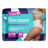 Because Overnight Plus Bladder Control Underwear for Women