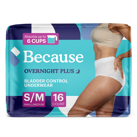 Because Overnight Plus Bladder Control Underwear for Women