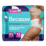 Because Overnight Plus Bladder Control Underwear for Women