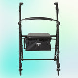 Black Steel Folding Rollator Walker