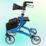 Blue Aluminum Deluxe Folding Rollator Walker