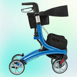Blue Aluminum Deluxe Folding Rollator Walker