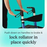 Blue Aluminum Deluxe Folding Rollator Walker