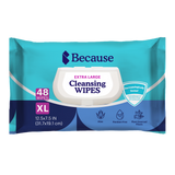 Because Extra Large Cleansing Wipes
