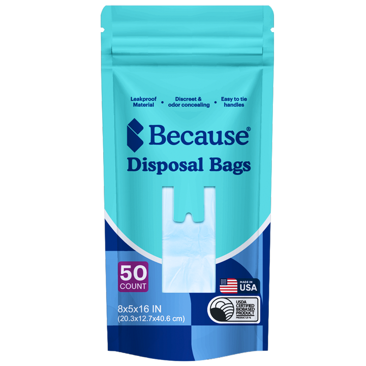 Because Disposal Bags Package on white background