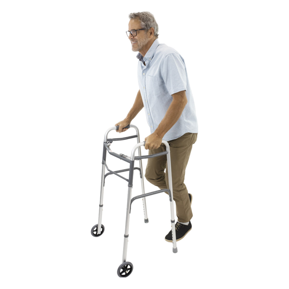 Lightweight walker with wheels that can support 250 lbs.