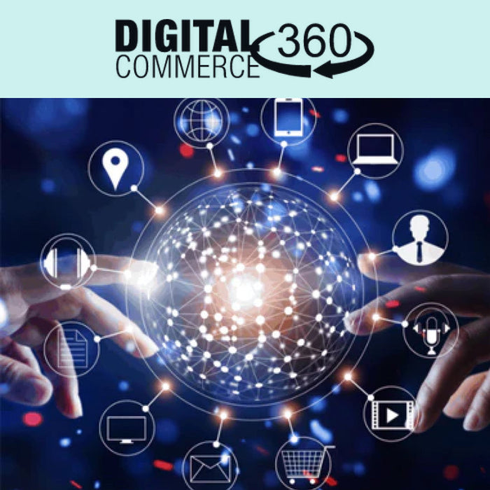 Image has graphic digital elements and Digital Commerce 360 logo