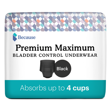 Because Premium Maximum Plus Underwear for Women - Black