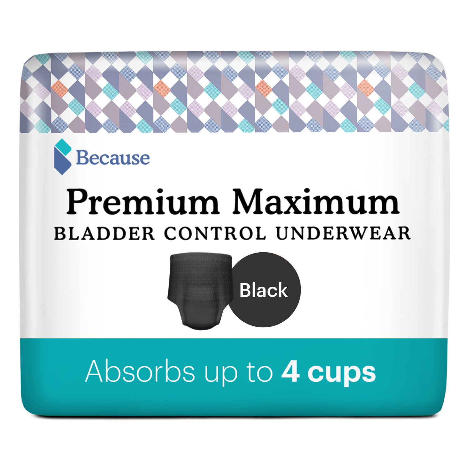 Premium Maximum Black Incontinence Underwear for Women - Because