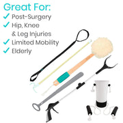 This kit is great for after hip and knee surgery.