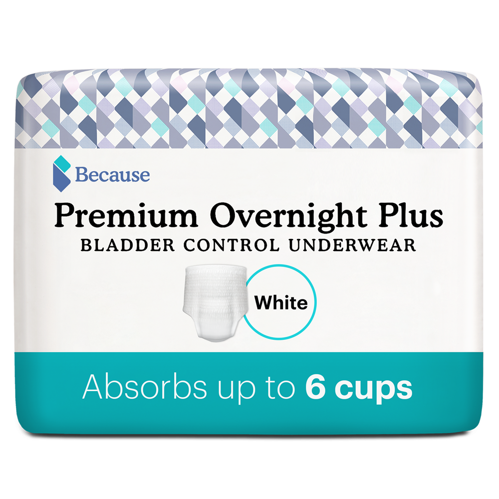 Premium overnight plus underwear for men in white