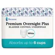 Premium overnight plus underwear for men in white