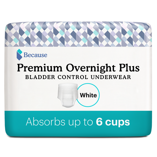 Premium overnight plus underwear for men in white