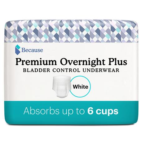 Premium overnight plus underwear for women in white