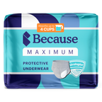 Because Premium Maximum bladder control underwear grey.