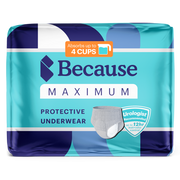 Because Premium Maximum bladder control underwear grey.