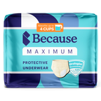 Because premium maximum bladder control underwear beige