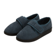 Silvert's extra wide slip resistant slippers in steel grey viewed from the front at a slight angle.