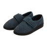 Silvert's extra wide slip resistant slippers in steel grey viewed from the front at a slight angle.