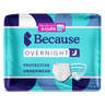 Package of Because premium overnight underwear for men in white