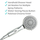 List of characteristics of the handheld shower head