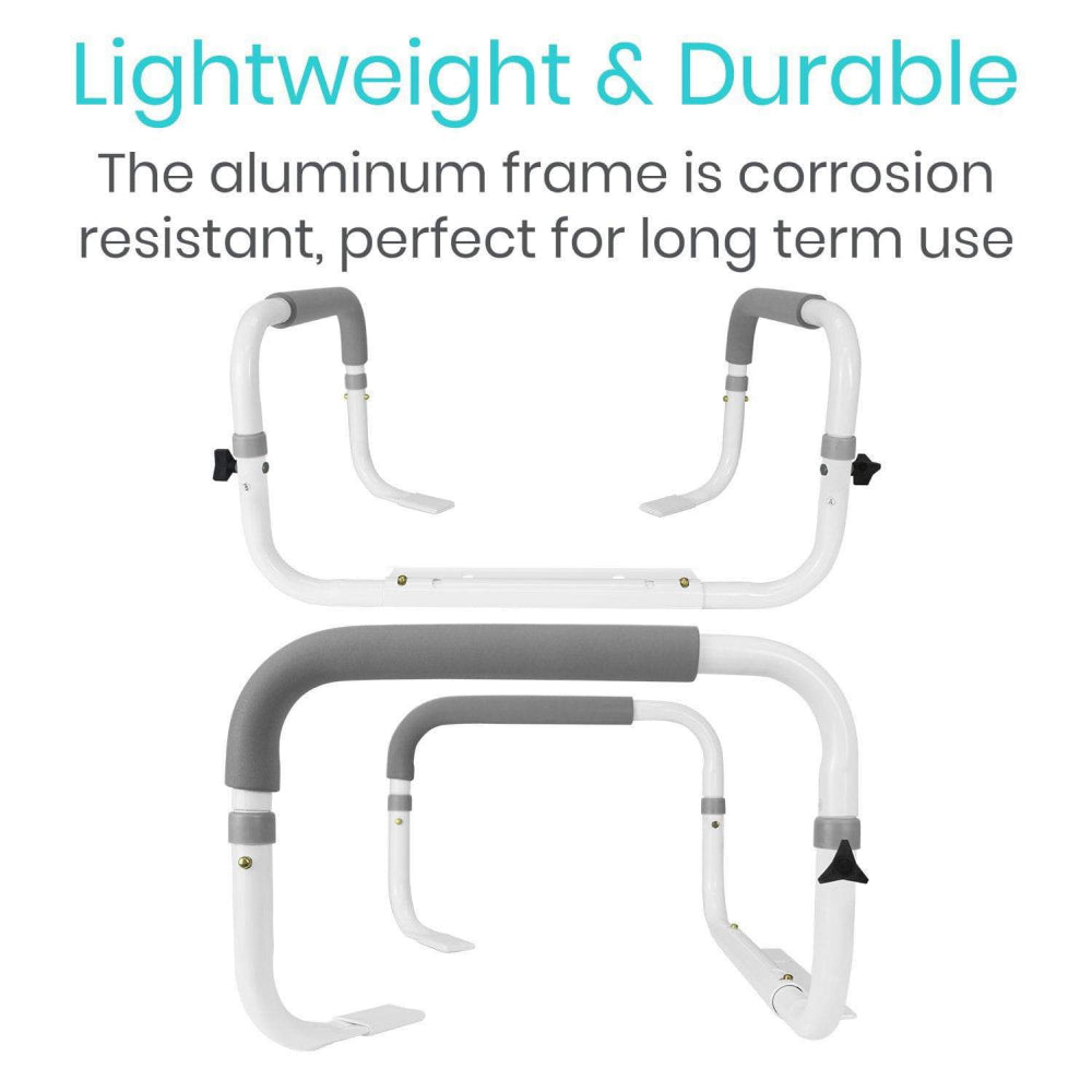 Lightweight and durable toilet rail
