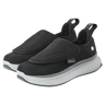 Black Women's Extra Wide Comfort Shoes with gray and white soles on a white background