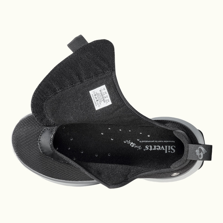 Interior view of Black Women's Extra Wide Comfort Shoes on a white background
