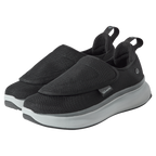 Black Men's Extra Wide Comfort Shoes with gray and white soles on a white background