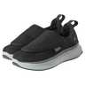 Black Men's Extra Wide Comfort Shoes with gray and white soles on a white background