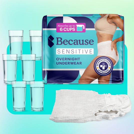 Because Market Sensitive Overnight Underwear can absorb up to 6 cups of liquid.
