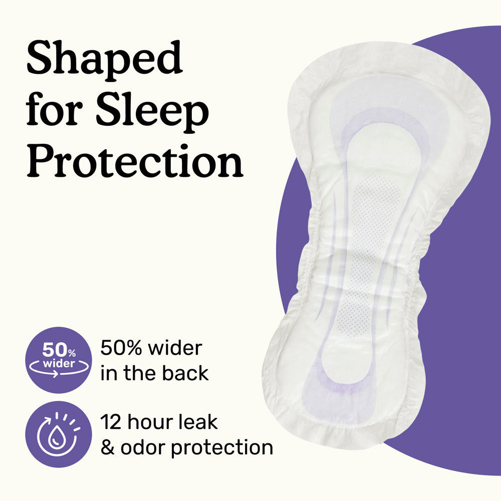 Product with text 'Shaped for Sleep Protection' and features on a white background