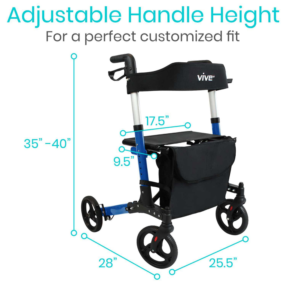 Adjustable height rollator