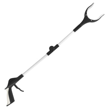 A handheld grabber to help reach hard to grab items.