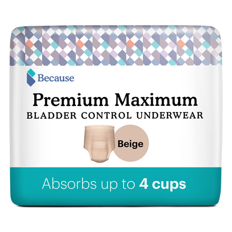 Premium maximum bladder control underwear beige