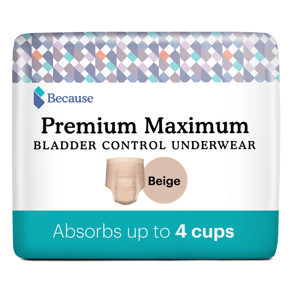Because Adult Incontinence Underwear for Sensitive Skin - Women - Premium  Overnight Disposable Briefs, Anti Odor - White, Large - Absorbs 6 Cups - 56